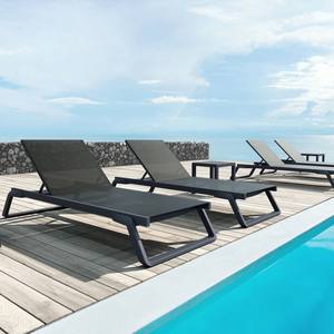 حمام سباحة بجانب الاستلقاء الأبيض تصميم بسيط حديث صالة شمس بإطار من الألومنيوم للشاطئ الفندق بجانب البحر - Product Image 6