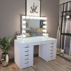 חם מכירת הלבשה מינימליסטית מודרנית שולחן הוביל אורות סלון יופי סלון חדר שינה דלי ארון משולב איפור להתאמה אישית - Product Image 1