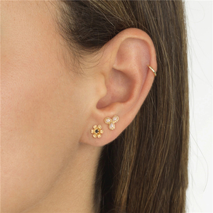 ROXI S925 - Pendientes de Plata de Ley con Diseño de Flor de 3 Pétalos, Joyería Simple y Moderna para Mujer - Product Image 5