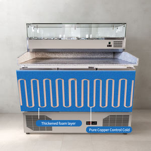 <span class=keywords><strong>Comptoir</strong></span> Réfrigéré Commercial à 2 Portes en Verre et Marbre pour Salades, <span class=keywords><strong>Pizzas</strong></span> et Bar à Salades - Product Image 2