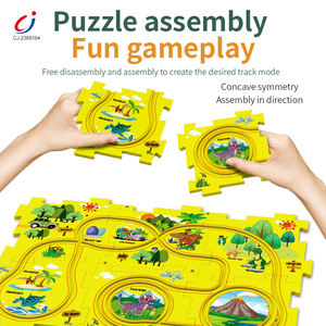 Chengji trẻ em câu đố đường sắt xe hơi tự làm lắp ráp điện khủng long theo dõi trò chơi câu đố đường sắt xe điện đồ chơi lắp ráp - Product Image 4