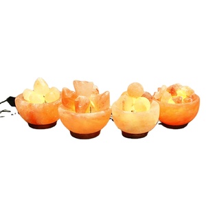 Fabbrica di vendita calda fuoco ciotola lampada di sale con pietre di sale per la decorazione d'interni - Product Image 3