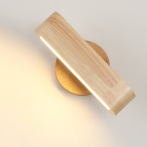 Lampe murale LED en bois rotative, lampe de chevet moderne pour couloir et chambre à coucher - Product Image 3