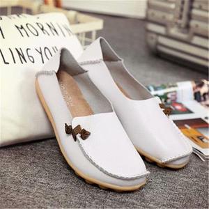 Moda Feminina Deslizamento Na Primavera Estilo Coreano Pu Leather <span class=keywords><strong>Flats</strong></span> Soft Bottom Peas Mother's Shoes - Product Image 6