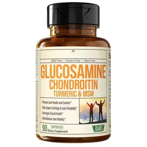 VitaHall Glucosamine Chondroïtine <span class=keywords><strong>Curcuma</strong></span> Curcumine Capsules Amélioration de la Densité Osseuse 90 Capsules Qualité Alimentaire - Product Image 1