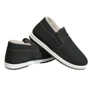 Chaussures de course d'extérieur pour hommes, mocassins chauds d'hiver, semelle intérieure en PVC antidérapante, toile de coton respirante, à enfiler, résistantes à l'usure, vente en gros - Product Image 1