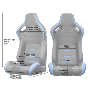 เบาะนั่งรถแข่งอเนกประสงค์ สีดำ-น้ำเงิน หนัง PVC กันน้ำ แบบปรับเอนได้ รุ่น D0100HRPBM8 - Product Image 5