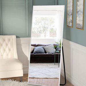 Bán Hot modern bạc trắng khung nhôm hình chữ nhật hình dạng đầy đủ cơ thể Salon gương - Product Image 6