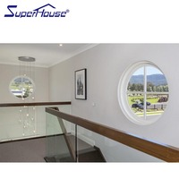 Ventana redonda popular de América del Norte, Canadá, uso en clima frío, rotura térmica con aislamiento térmico, ventana circular de vidrio triple de aluminio