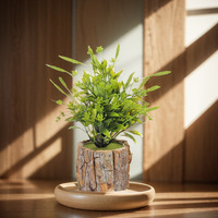 Bonsaï artificiel en bambou vert d'extérieur, de haute qualité, durable, respectueux de l'environnement, décoration d'arbre de 25 cm
