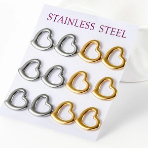1 Par de Pendientes Minimalistas con Forma de Corazón, Acero Inoxidable, para Mujer, Pequeños, para Fiestas, Uso Diario - Product Image 6