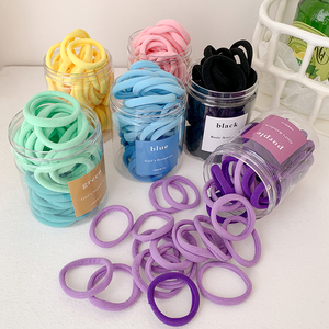 50 pièces de boîtes d'emballage personnalisées de 3,5 cm, emballage multicolore, bandes noires sans couture, petits élastiques en nylon pour cheveux avec logo - Product Image 1