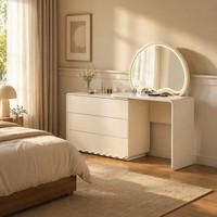 Commode de rangement intégrée de style italien, laquée, multi-tiroirs, luxueuse et crémeuse, pour chambre à coucher - Prix de gros