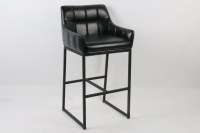 Tabouret de bar fixe moderne et robuste en similicuir PU avec repose-pieds, écologique et durable pour la maison, les bars, la salle à manger et l'hôtellerie