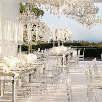 Sillas apilables transparentes Chiavari, perfectas para eventos a gran escala