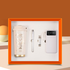 Coffret cadeau personnalisé de luxe en cuir PU, carnet de notes cadeau d'affaires coffret cadeau journal tasse thermos avec stylo et bouteille d'eau/ - Product Image 5