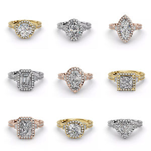 แหวนหมั้นเพชรทองคำขาว 14K เพชรเลี้ยงในห้องปฏิบัติการ ดีไซน์ลายฉลุประณีต ประดับเพชรข้าง วงแหวนทรงรัศมี สง่างาม พร้อมใบรับรอง IGI - Product Image 1