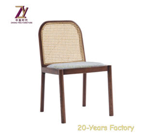 Chaise de salle à manger en grain de bois à cadre en aluminium de style moderne japonais - Product Image 2