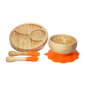 Phim Hoạt Hình Silicone Xách Tay Bền Bộ Đồ Ăn Đặt Trẻ Em <span class=keywords><strong>6Pcs</strong></span> Bé Tre Cai Thức Ăn Món Ăn Hút Tấm Muỗng Nĩa - Product Image 5