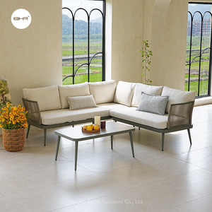 Ensemble de canapés de jardin BHR Ensemble de meubles en aluminium pour jardins et terrasses Mobilier d'extérieur moderne en aluminium Meubles de patio d'extérieur - Product Image 2