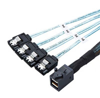 Cable Interno de Alta Calidad al por Mayor, Mini SAS SFF-8643 a 4 SATA de 7 Pines para Disco Duro, 6Gbps, Servidor de Datos, RAID