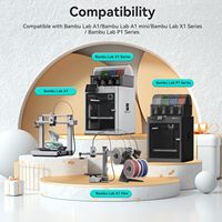 Filamen Printer 3D Original New Bamboo Lab PETG Basic Refill Kuat Tahan Lama RFID Tahan Air Luar Ruangan Model A1 X1 P2S H2D