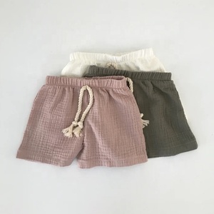 Haute qualité INS été lin couleur unie garçons cordon casual Hip Hop Baggy décontracté sarouel - Product Image 1