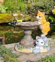 Lampe animale en résine, artisanat solaire, chat, oiseau, bain de jardin, ornement, fabricant OEM, décoration extérieure personnalisée pour patio et pelouse, polyrésine Art Déco