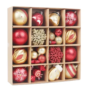 Decoraciones para árboles de Navidad, juego de Navidad inastillable, el rojo tradicional más vendido de Amazon, oro 50 Love Europe PS Artificial