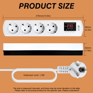 Safeguard Home Devices JIUJI Adjustable Voltage Current Protector EU Type F <strong>Plug</strong> <strong>Socket</strong> Workshop 220V Power <strong>Extension</strong> - Product Image 6