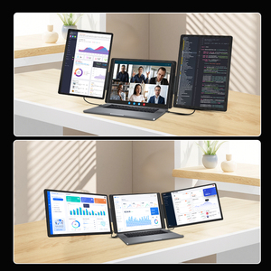 Moniteur portable triple détachable 2,5K de 16 pouces avec double affichage HDMI pour ordinateur portable, commerce, trading, jeux, bourse, Forex, IPS, USB-C - Product Image 3