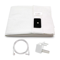 Drap de lit de mise à la terre personnalisé en usine, 10% de fibres d'argent, draps de lit conducteurs avec cordon de mise à la terre de 15 pieds, EMF Earth