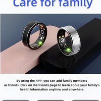Bague Intelligente Moderne Argentée, Contrôle par Application, Étanche 5 ATM, Suivi Confortable du Sommeil et de l'Oxygène Sanguin, Moniteur de Fitness, Soins de Santé Familiaux, Autonomie 4 Jours