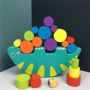 Juego de equilibrio de dinosaurio, equilibrio de madera, bloques apilables de madera, juego educativo Montessori para niños de 2 a 4 años - Product Image 2