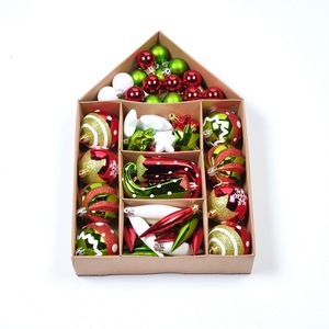 Adornos navideños Bola Accesorios para árboles de Navidad Bola de plástico Chapado Colgante de vacaciones Kit de caja de color de contraste 70 piezas - Product Image 2