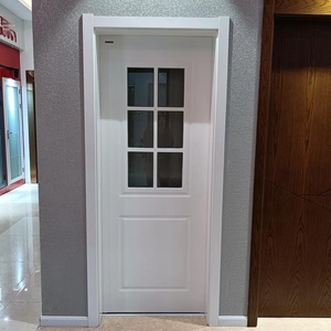 Porte intérieure en <span class=keywords><strong>bois</strong></span> composite massif, porte blanche unie avec <span class=keywords><strong>peinture</strong></span> PVC écologique insonorisante en cristal de carbone <span class=keywords><strong>pour</strong></span> hôtels et villas - Product Image 3