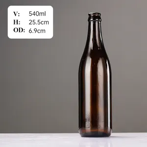 Piccolo rotolo di birra freddo di vetro ambrato di alta qualità su bottiglia per bevande bottiglia 250ml 275ml 330ml 540ml classico tappo a corona personalizzato vuoto
