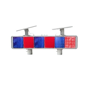 Traffic Warning <b>Light</b> Led Flashing Red Blue Aluminum Frame <b>Pole</b> Mount Ip65 Battery Powered - Product Image 1