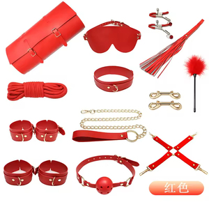 Горячая распродажа: Набор для БДСМ из кожи – фиксаторы для кровати, плетка, флоггер и наручники для ног для взрослых пар, для фетиш-игр в спальне - Product Image 6