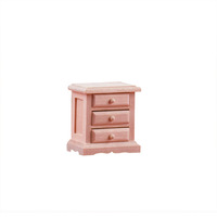 Meubles miniatures en bois pour maison de poupée ob11, échelle 1/12, modèle miniature, table de chevet avec trois tiroirs, armoire de rangement, accessoire de décoration