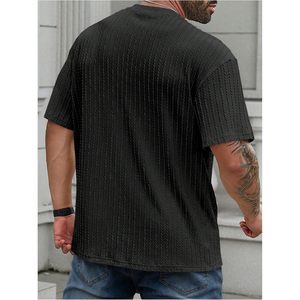 Men's Textured Knit Tshirt Oversized Short Sleeve Casual Summer <b>Top</b> - Product Image 2