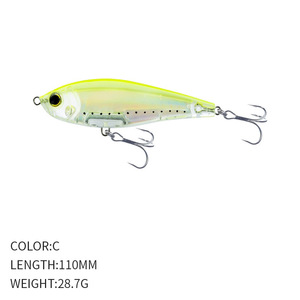 Señuelo flotante tipo lápiz de 110mm/28g, cebo artificial duro de acero inoxidable para pesca en barco de bagre y pez boca grande - Product Image 4