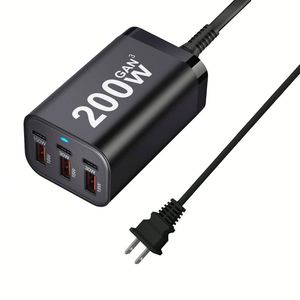 Chargeur GaN multiport 200W 3C3A Type C PD 100W Super Fast Charging Power Charger Station pour téléphone portable pour ordinateur portable - Product Image 3