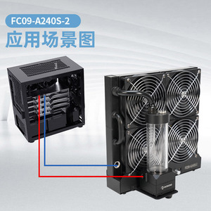 Ococo FC09-A240S-2 Module de refroidissement par eau, radiateur à 3 ventilateurs 12V pour imprimante 3D médicale, machine à graver - Product Image 3