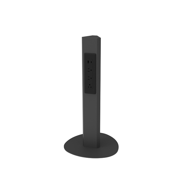 Floor-stand Extension Socket Power Strip Tower 3 AC Outlets 2 USB Charging Ports Self Grounding Modern Design 10A NFC Plastic