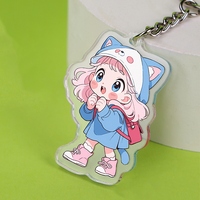 Porte-clés 3D en acrylique personnalisé, design sur mesure, promotionnel, avec logo personnalisé, mignon, kawaii, dessin animé, anime, paillettes transparentes