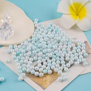 Nouveau design 8mm 10mm uv couleur placage perles acryliques, vente en gros 500 g/sac ab couleur résine perles acryliques pour le bricolage
