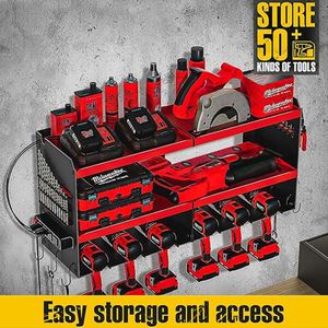 Nouveau support mural 3 niveaux à hauteur réglable pour perceuse électrique et outils, avec station de charge, idéal pour l'organisation de garage - Vente chaude - Product Image 3