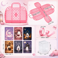 Kit de panier de déguisement d'Halloween DIY avec poignées, panier cadeau décoratif pour Halloween, pour la décoration de fête, les cadeaux, les photos et le rangement à domicile