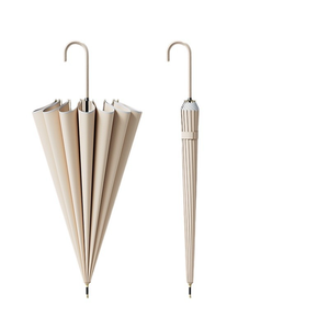 Parapluie OEM personnalisé avec logo, à ouverture automatique, poignée en J, bord festonné lotus, 16 baleines, pour femme, cadeau de marque - Product Image 6